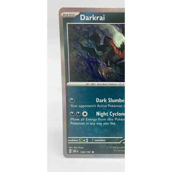 Darkrai 136/197 Sv03: Obsidian Flames Rare Pokemon TCG Holo Mint Unplayed - Picture 3 of 7